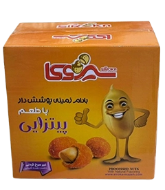  عکس تصویری از بادام زمینی روکش دار پیتزایی کارتن 10 کیلویی