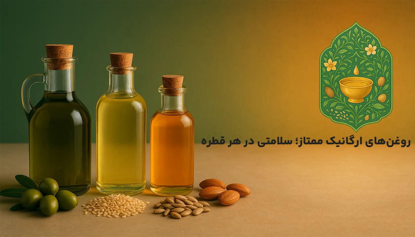   عکس تصویری از روغن های گیاهی ارگانیک 